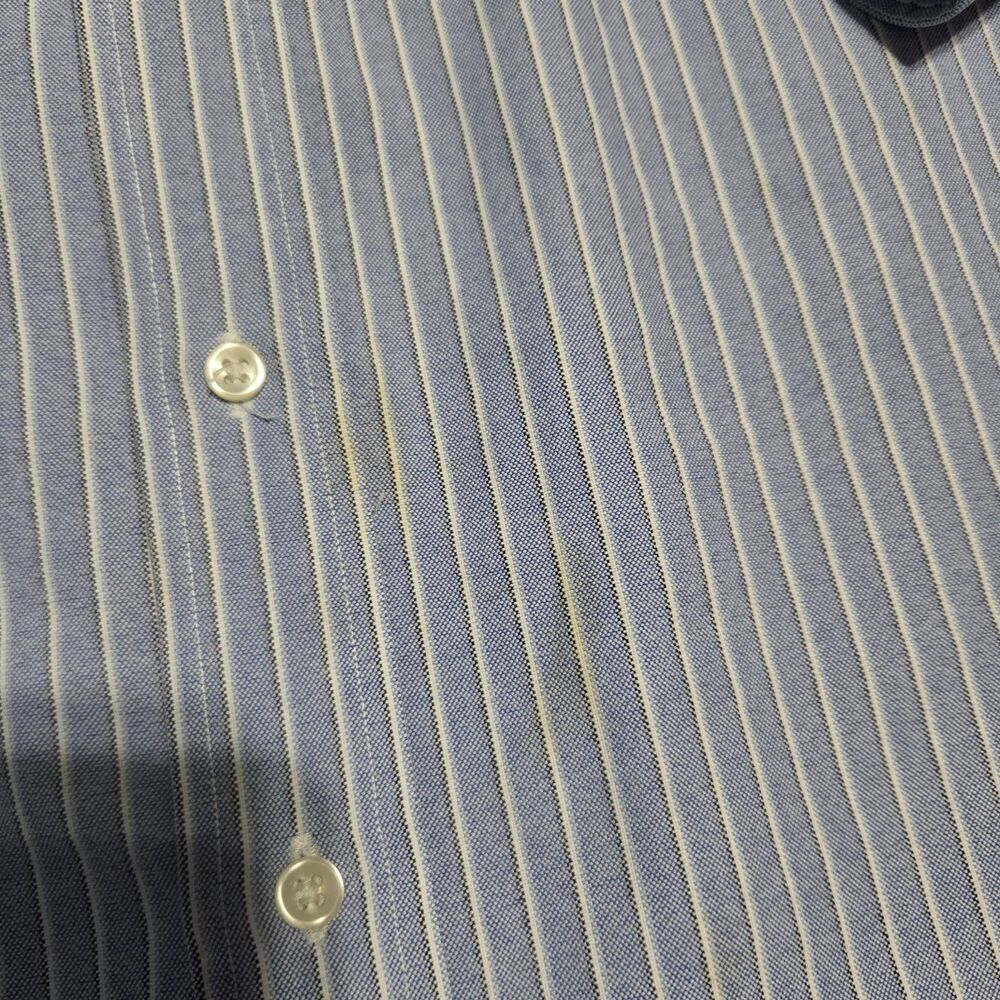 Polo Ralph Lauren Oxford Shirt Men Size 2XLT Blue Striped Flesh Pony Long Sleeve - Picture 4 of 8